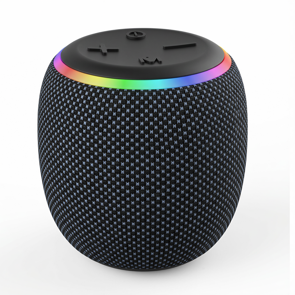 BassBloom ROOM 3 Portable Bluetooth Speaker – IPX6 Waterproof, TWS Pairing, 12W Powerful Stereo Sound with RGB Lights, Bluetooth 5.4, All-Day Playtime, For Use on Any Surface at Home