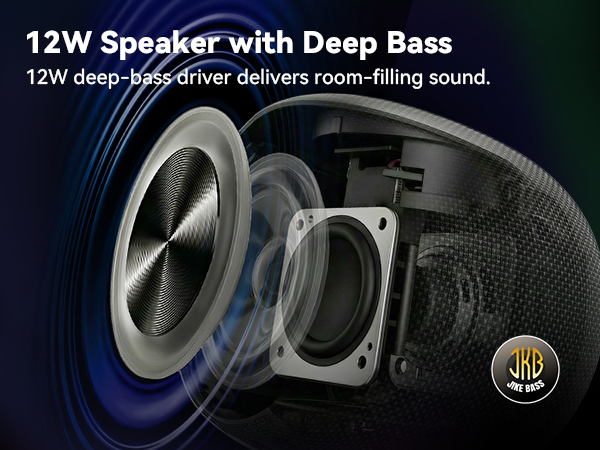 BassBloom ROOM 3 Portable Bluetooth Speaker – IPX6 Waterproof, TWS Pairing, 12W Powerful Stereo Sound with RGB Lights, Bluetooth 5.4, All-Day Playtime, For Use on Any Surface at Home