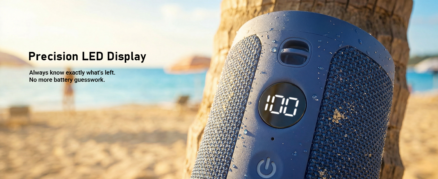 BassBloom Roar 3 Portable Bluetooth Speaker,20W Powerful Sound with JIKE Bass,IPX6 Waterproof,24H Playtime,Bluetooth 5.4,RGB Lights,Wireless TWS Pairing,Outdoor for Camping and Beach