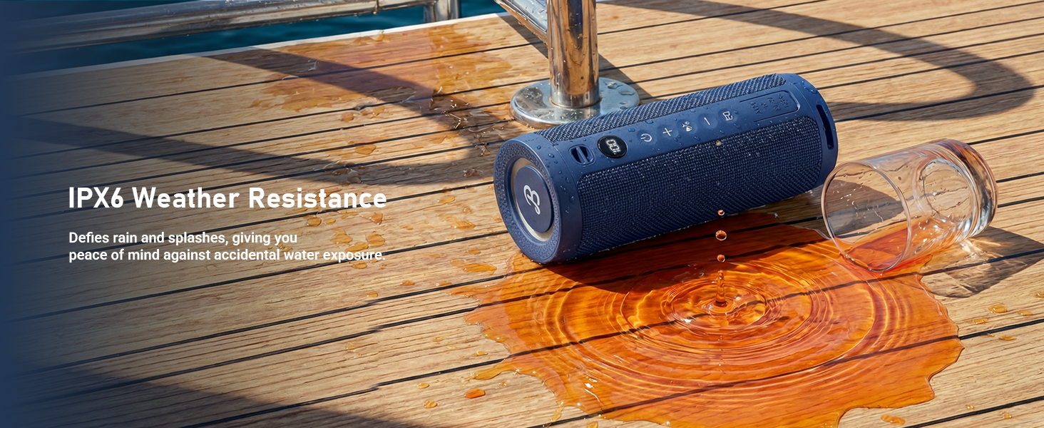 BassBloom Roar 3 Portable Bluetooth Speaker,20W Powerful Sound with JIKE Bass,IPX6 Waterproof,24H Playtime,Bluetooth 5.4,RGB Lights,Wireless TWS Pairing,Outdoor for Camping and Beach