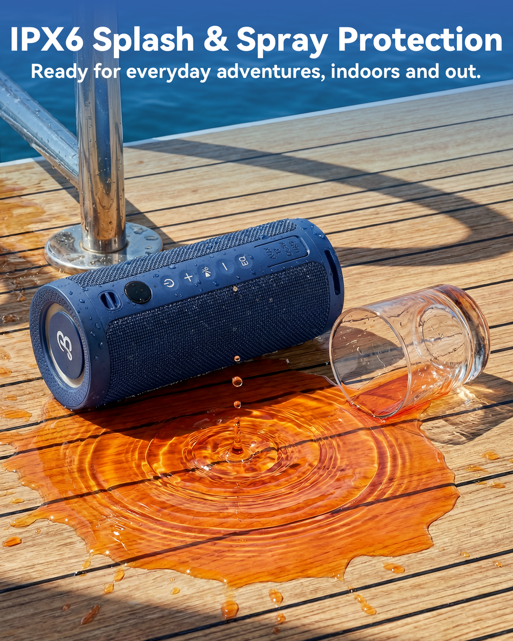 BassBloom Roar 3 Portable Bluetooth Speaker,20W Powerful Sound with JIKE Bass,IPX6 Waterproof,24H Playtime,Bluetooth 5.4,RGB Lights,Wireless TWS Pairing,Outdoor for Camping and Beach