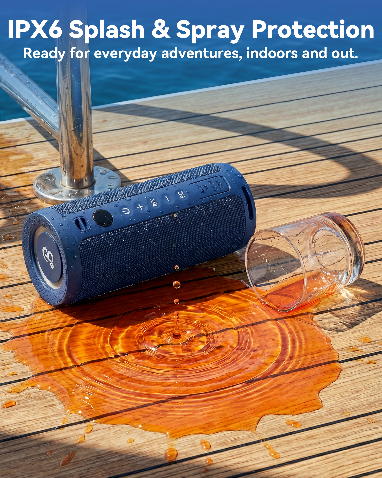 BassBloom Roar 3 Portable Bluetooth Speaker,20W Powerful Sound with JIKE Bass,IPX6 Waterproof,24H Playtime,Bluetooth 5.4,RGB Lights,Wireless TWS Pairing,Outdoor for Camping and Beach