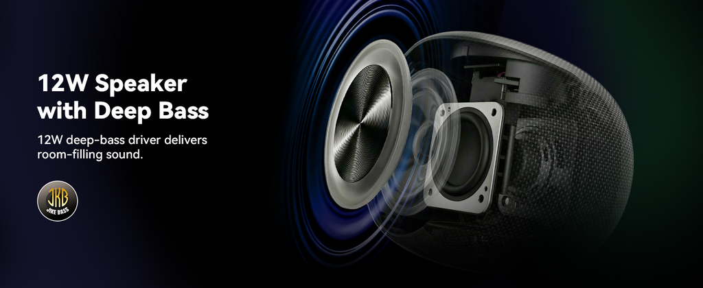 BassBloom ROOM 3 Portable Bluetooth Speaker – IPX6 Waterproof, TWS Pairing, 12W Powerful Stereo Sound with RGB Lights, Bluetooth 5.4, All-Day Playtime, For Use on Any Surface at Home