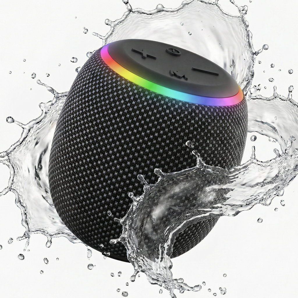 BassBloom ROOM 3 Portable Bluetooth Speaker – IPX6 Waterproof, TWS Pairing, 12W Powerful Stereo Sound with RGB Lights, Bluetooth 5.4, All-Day Playtime, For Use on Any Surface at Home