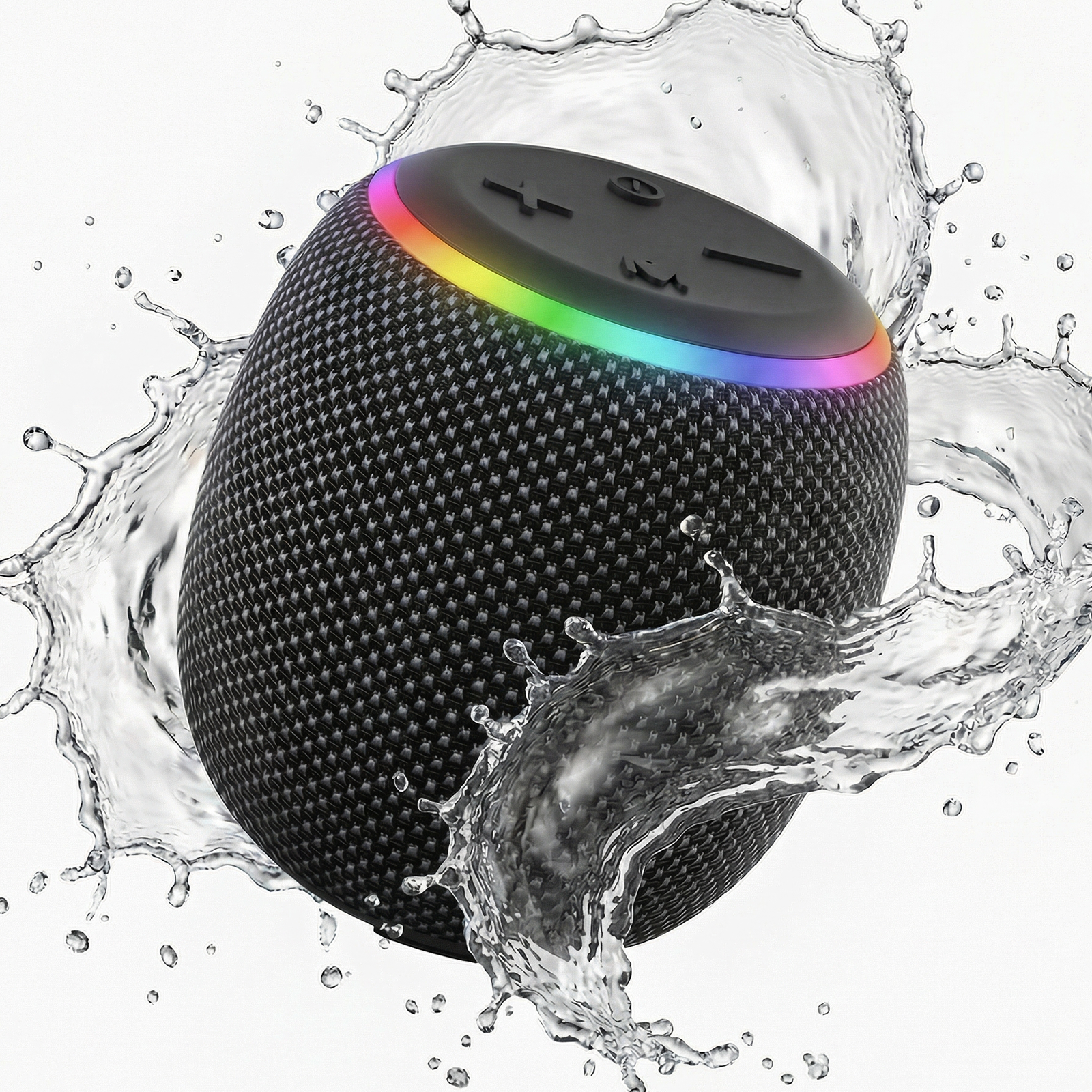 BassBloom ROOM 3 Portable Bluetooth Speaker – IPX6 Waterproof, TWS Pairing, 12W Powerful Stereo Sound with RGB Lights, Bluetooth 5.4, All-Day Playtime, For Use on Any Surface at Home